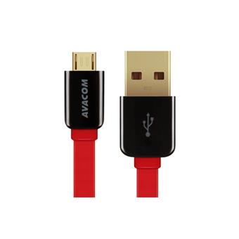 Kabel AVACOM USB - Micro USB, 40cm,  červená