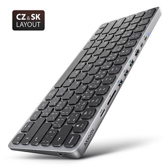 AXAGON HMC-KB-CS, USB 5Gbps hub s CZ/SK klávesnicí