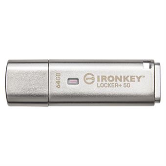 Kingston IronKey Locker+ 50 64GB stříbrný HW šifrování