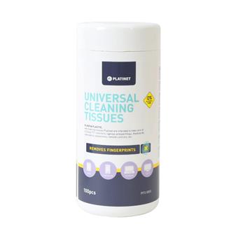 Platinet  vlhčené čistící ubrousky na sklo a plasty 100 ks