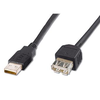 PremiumCord USB 2.0 kabel prodlužovací, A-A, 20cm černý