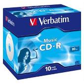 VERBATIM CD-R(10-pack)AudioLiveit!/ Color/ Jewel/ 80m