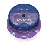 VERBATIM DVD+R(25-Pack)Spindl/ MattSlvr/ 16x/ 4.7GB