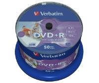 VERBATIM DVD+R(50-Pack)Cake/ Print/ 16x/ 4.7GB/ NoID