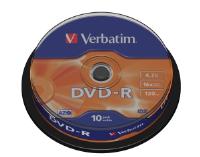 VERBATIM DVD-R(10-Pack)Spindl/ MattSlvr/ 16x/ 4.7GB