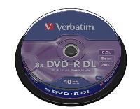 VERBATIM DVD+R(10-Pack)Spindl/ MattSlvr/ 8x/ 8.5GB