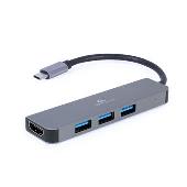 Gembird USB-C 2v1 multiport hub + HDMI