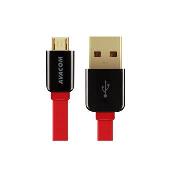 Kabel AVACOM USB - Micro USB, 40cm,  červená