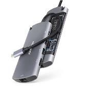 AXAGON HMC-6M2, USB 3.2 Gen 1 hub, 2x USB-A, HDMI, RJ-45 GLAN, SATA M.2, PD 100W, kabel USB-C 18cm