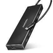 AXAGON HUE-F7C, 7x USB 3.2 Gen 1 ALU FLAT CHARGING hub, micro USB nap. konektor, kabel USB-C 30cm