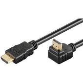 PremiumCord Kabel HDMI+Ethernet, zlac., 90°, 1m