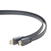 PremiumCord HDMI High Speed + Ethernet plochý kabel, zlacené konektory, 2m