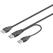PremiumCord USB 2.0 napájecí Y kabel A/M -- A/M + A/F