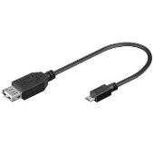 PremiumCord USB redukce kabel USB A/female - Micro USB/male 20cm OTG